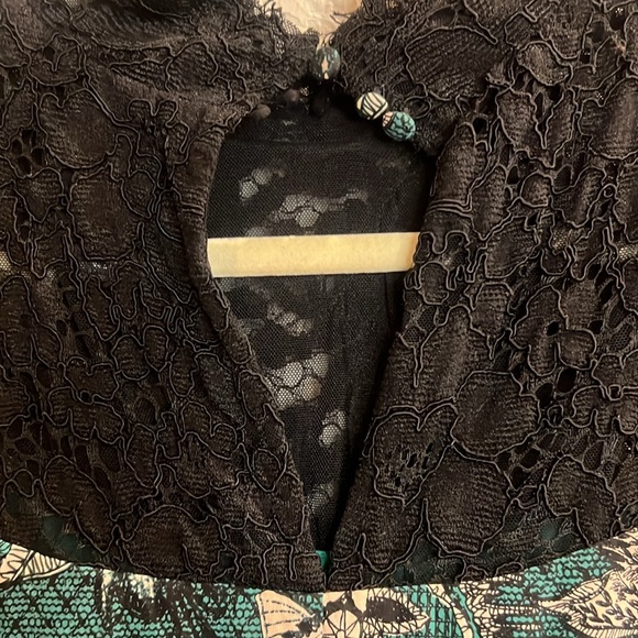 Anthropologie  MAEVE Flowy Butterfly Lace Swing Dress Swan Bird Print Size S - Picture 8 of 9